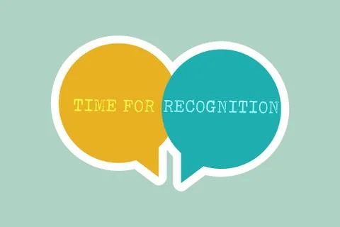 Handwriting text writing Time For Recognition. Concept meaning Acknowledgement Stock Illustration