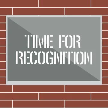 Handwriting text writing Time For Recognition. Concept meaning Acknowledgement Stock Illustration