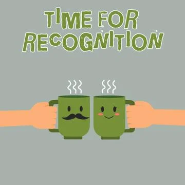 Handwriting text writing Time For Recognition. Concept meaning Acknowledgement Stock Illustration