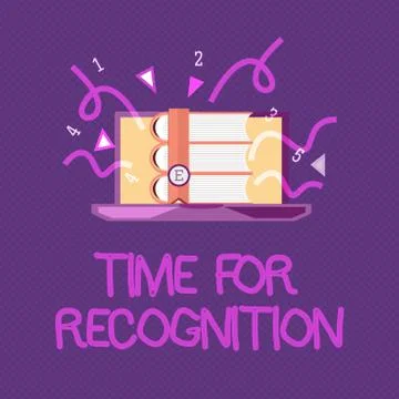Handwriting text writing Time For Recognition. Concept meaning Acknowledgement Stock Illustration