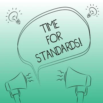 Handwriting text writing Time For Standards. Concept meaning specification for Stock Illustration