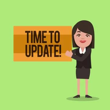 Handwriting text writing Time To Update. Concept meaning improving software or 库存插图