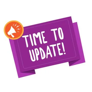 Handwriting text writing Time To Update. Concept meaning improving software or Stockillustratie