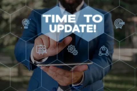 Handwriting text writing Time To Update. Concept meaning this is right moment to Stock Photos