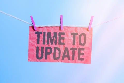 Handwriting text writing Time To Update. Concept meaning System software update Foto stock