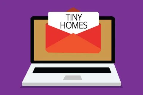 Handwriting text writing Tiny Homes. Concept meaning houses contain one room イラスト素材