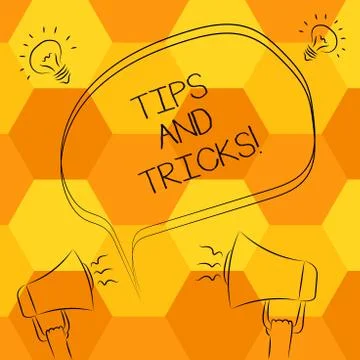 Handwriting text writing Tips And Tricks. Concept meaning Steps Life hacks Handy Stock Illustration