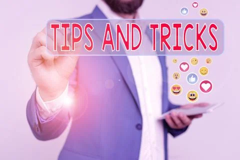 Handwriting text writing Tips And Tricks. Concept meaning piece of inside facts Stock Photos
