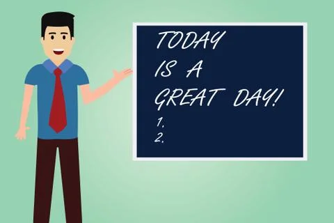 Handwriting text writing Today Is A Great Day. Concept meaning Enjoying the イラスト素材