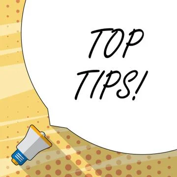 Handwriting text writing Top Tips. Concept meaning small but particularly useful Stock Illustration