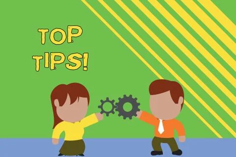 Handwriting text writing Top Tips. Concept meaning small but particularly useful Stock Illustration