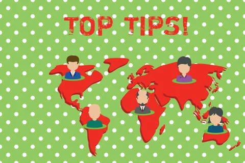 Handwriting text writing Top Tips. Concept meaning small but particularly useful Stock Illustration
