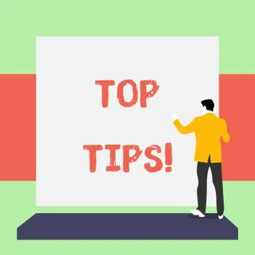 Handwriting text writing Top Tips. Concept meaning small but particularly useful Stock Illustration
