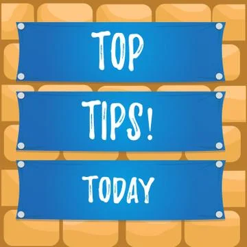 Handwriting text writing Top Tips. Concept meaning small but particularly useful Stock Illustration