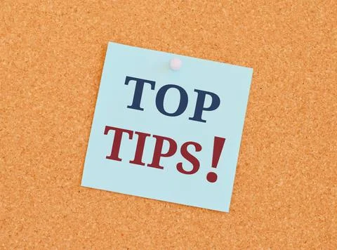 Handwriting text writing Top Tips. Concept meaning small but particularly use Stock Photos