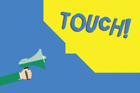 Handwriting text writing Touch. Concept meaning handle in order to interfere Illustration