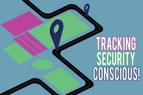 Handwriting text writing Tracking Security Conscious. Concept meaning avoid Stock Illustration