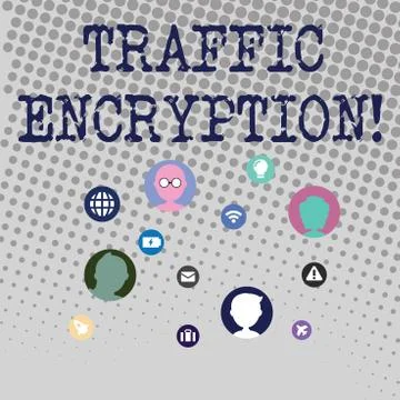 Handwriting text writing Traffic Encryption. Concept meaning method of securing 库存插图