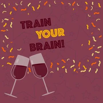 Handwriting text writing Train Your Brain. Concept meaning Educate yourself get Illustrazione stock