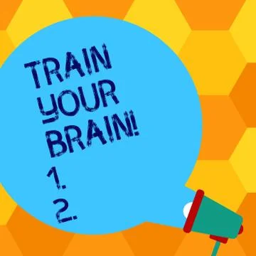 Handwriting text writing Train Your Brain. Concept meaning Educate yourself get Illustrazione stock