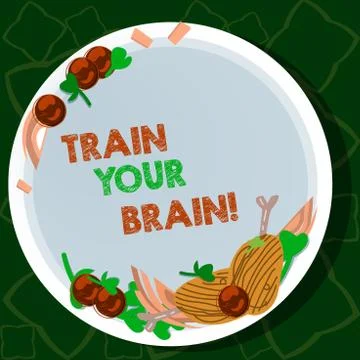 Handwriting text writing Train Your Brain. Concept meaning Educate yourself g Illustrazione stock