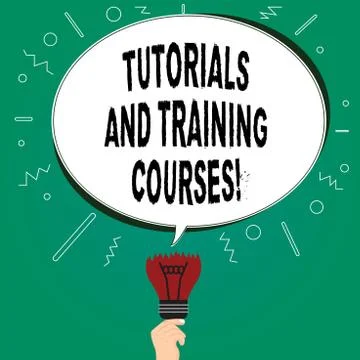 Handwriting text writing Tutorials And Training Courses. Concept meaning Stock Illustration