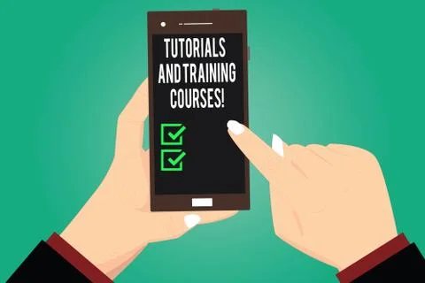 Handwriting text writing Tutorials And Training Courses. Concept meaning Stock Illustration