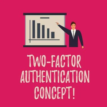 Handwriting text writing Two Factor Authentication Concept. Concept meaning two Stockillustratie