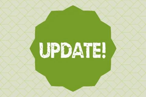 Handwriting text writing Update. Concept meaning Up to date Make something more 库存插图