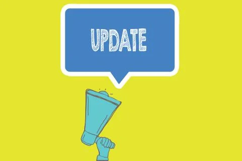 Handwriting text writing Update. Concept meaning Up to date Make something more 스톡 일러스트