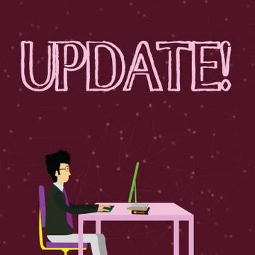 Handwriting text writing Update. Concept meaning make something more modern or Stock Illustration