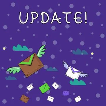 Handwriting text writing UPDATE. Concept meaning make something more modern or Stock Illustration