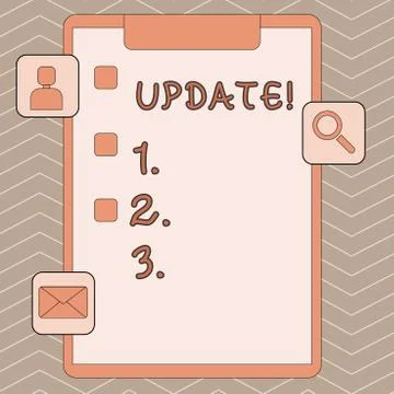 Handwriting text writing UPDATE. Concept meaning make something more modern or Stock Illustration