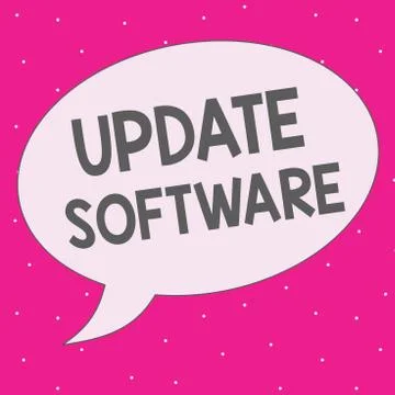 Handwriting text writing Update Software. Concept meaning replacing program with Stock-Illustration