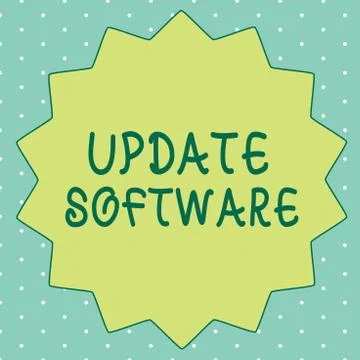 Handwriting text writing Update Software. Concept meaning replacing program with Ilustración de archivo