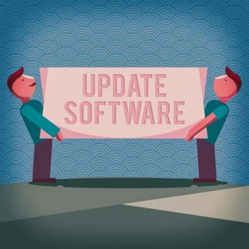 Handwriting text writing Update Software. Concept meaning an application patch Stockillustratie