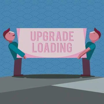 Handwriting text writing Upgrade Loading. Concept meaning advancement of Stock Illustration