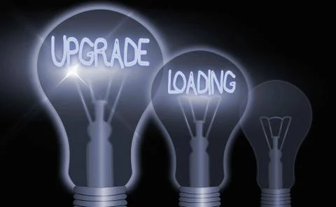 Handwriting text writing Upgrade Loading. Concept meaning advancement of Stock Illustration