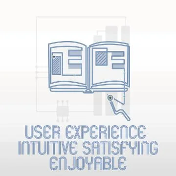 Handwriting text writing User Experience Intuitive Satisfying Enjoyable. Concept Stock Illustration