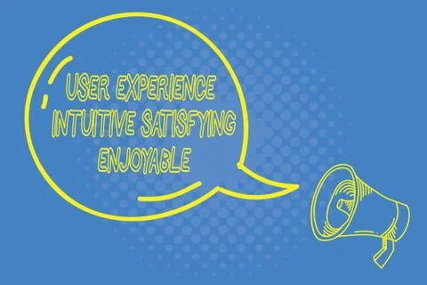 Handwriting text writing User Experience Intuitive Satisfying Enjoyable. Concept Stock Illustration