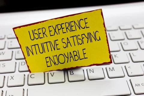 Handwriting text writing User Experience Intuitive Satisfying Enjoyable. Conc Foto stock