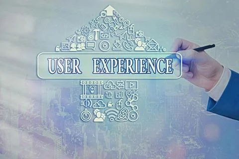 Handwriting text writing User Experience. Concept meaning how an individual Foto stock