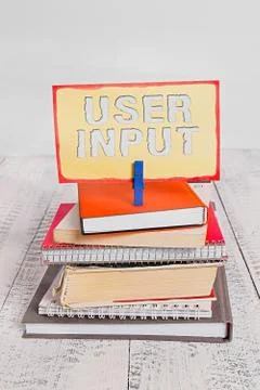 Handwriting text writing User Input. Concept meaning Any information or data 스톡 사진