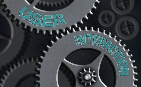 Handwriting text writing User Interaction. Concept meaning how the customer acts Stock Illustration