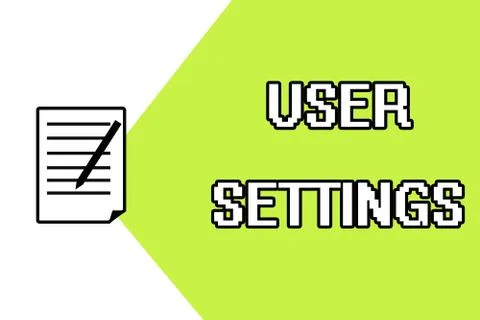 Handwriting text writing User Settings. Concept meaning Configuration of Stock Illustration
