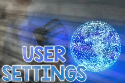 Handwriting text writing User Settings. Concept meaning Configuration of Foto stock