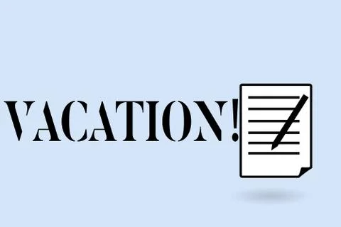 Handwriting text writing Vacation. Concept meaning Period spent away from home イラスト素材