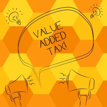 Handwriting text writing Value Added Tax. Concept meaning Amount of money added 스톡 일러스트