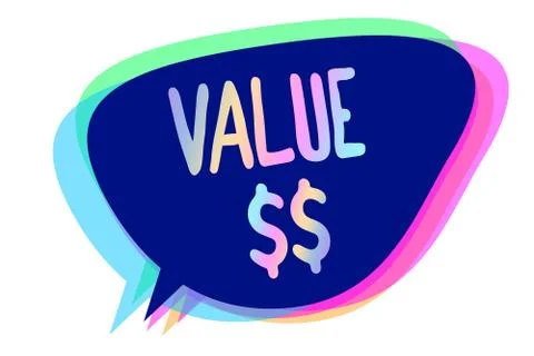 Handwriting text writing Value . Concept meaning the worth of the process id  Stock Illustration