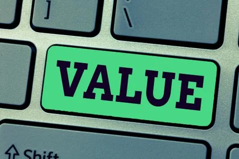 Handwriting text writing Value. Concept meaning principles or standards Stock Photos